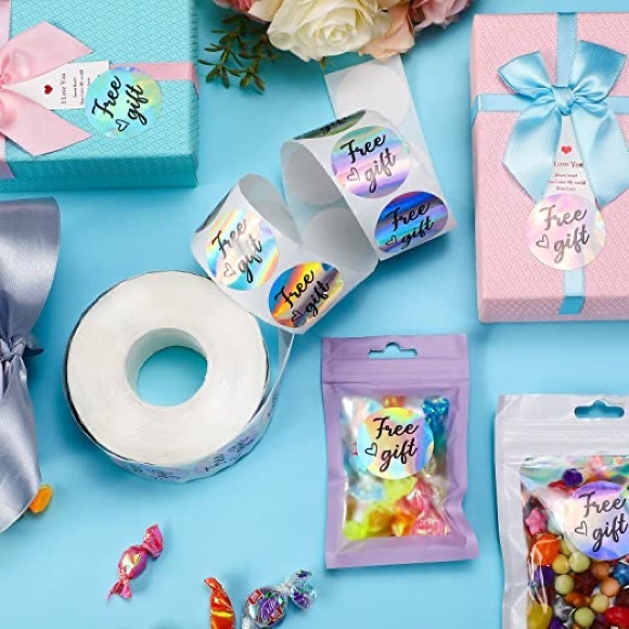 FREE GIFT stickers for posh packages thank you shipping iridescent 200 pieces - Picture 3 of 6